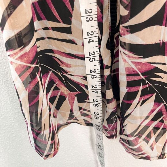 Lane Bryant Palm Open Shoulder Blouse 24 - Picture 5 of 7